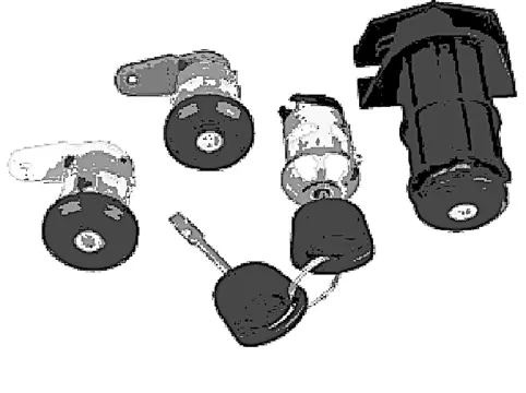 1 LOCK CYLINDER SET FOR DOORHANDLE AND IGNITION LOCKSWITCH