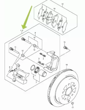 CALIPER ASSY REAR BRAKE LH