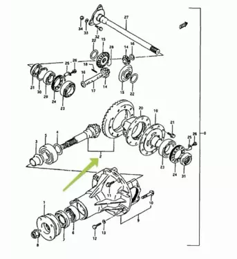 BEVEL, PINON & GEAR SET, FRONT