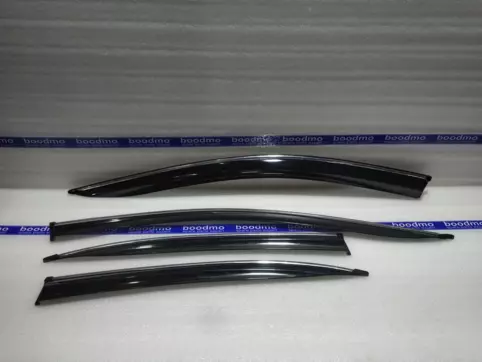 Door Visor with Chrome Strip (Premium) (Set of 4)