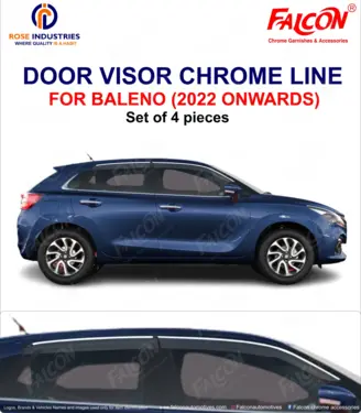 Door Visor with Chrome Line (Set of 4)