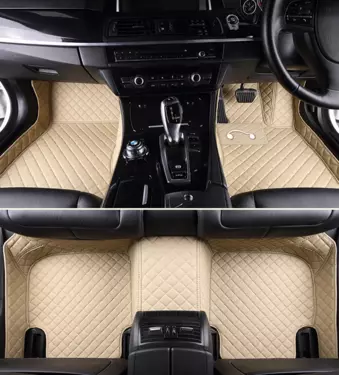 5D Car Floor Mats – Beige (Set of 3)