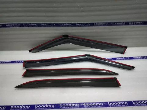 Door Visor with Chrome Strip (Set of 4)