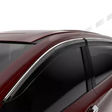 Door Visor with Chrome Strip Premium (Set of 6)