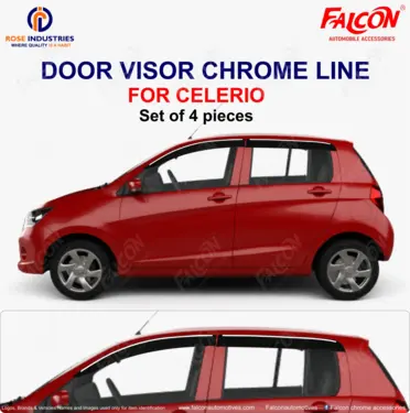 Door Visor with Chrome Line (Set of 4)