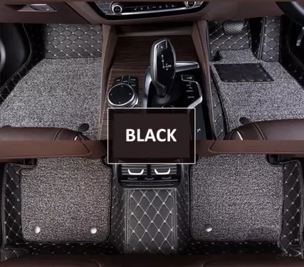 7D Car Floor Mats - Black (Set of 4)