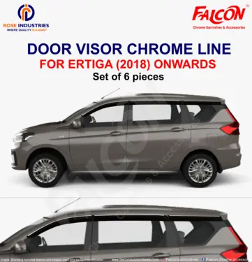 Door Visor with Chrome Line (Set of 6)