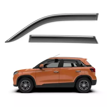 Door Visor with Chrome Strip (Premium) (Set of 4)
