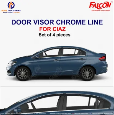 Door Visor with Chrome Line (Set of 4)