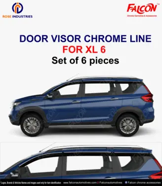 Door Visor with Chrome Line (Set of 6)