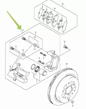CALIPER ASSY REAR BRAKE RH
