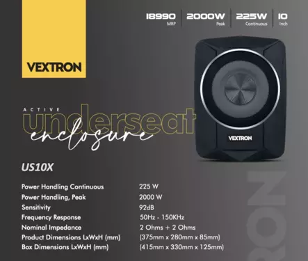 Active Underseat Subwoofer Enclosures (10 Inch) (All alumnium unibody)