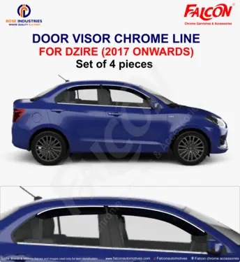 Door Visor with Chrome Line (Set of 4)