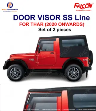Door Visor with Chrome Line (Set of 2)