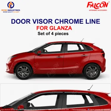 Door Visor with Chrome Line (Set of 4)