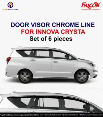 Door Visor with Chrome Line (Set of 6)