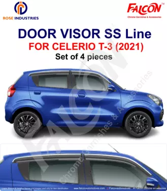 Door Visor with Chrome Line (Set of 4)