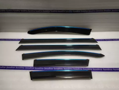 Door Visor with Chrome Strip (Set of 6)