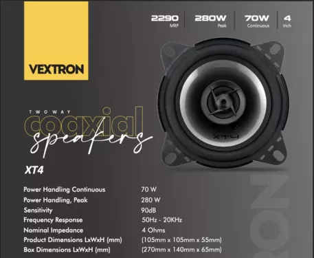 Two Way Co-Axial Speakers 4"