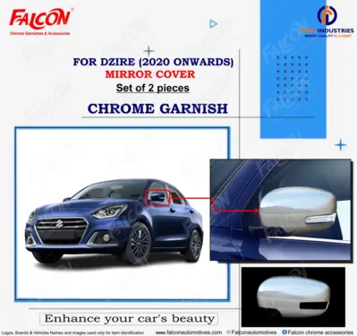 Outside Rear View Mirror Cover Garnish with Cut (Set of 2)