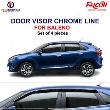 Door Visor with Chrome Line (Set of 4)