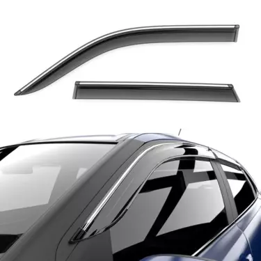 Door Visor with Chrome Strip (Premium) (Set of 4)