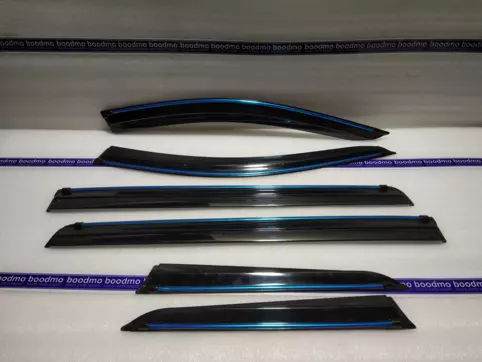 Door Visor with Chrome Strip (Set of 6)