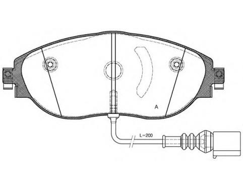 1 set: brake pads withwear indicator for discbrake