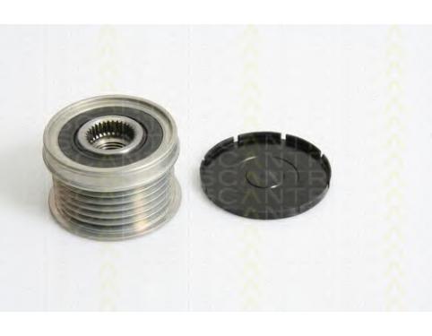 poly v-belt pulley withfreewheel and cover cap