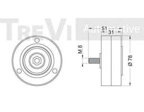 Deflection/Guide Pulley, v-ribbed belt