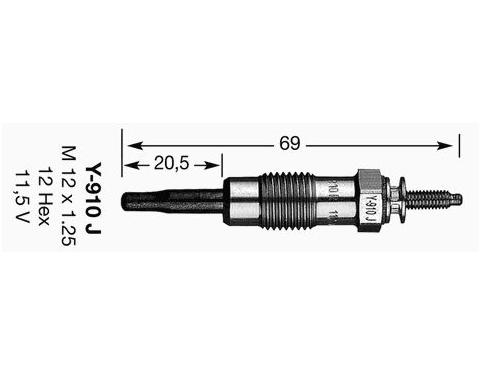 Glow Plug, Diesel 1.8 Na