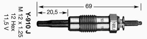 Glow Plug, Diesel 1.8 Na