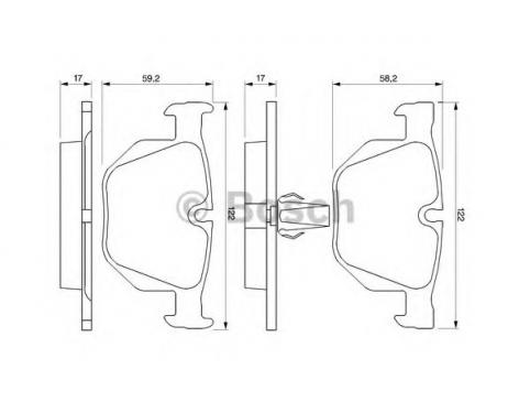 Disc brake pad set; rear