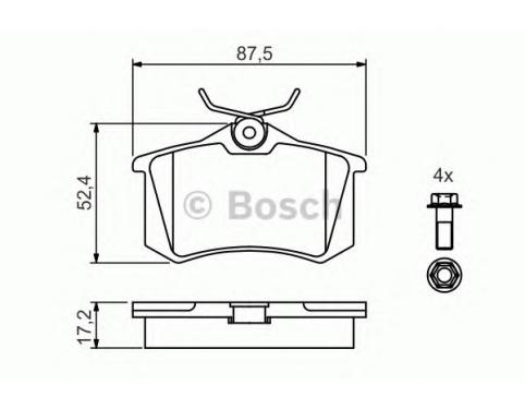 Disc brake pad set; rear