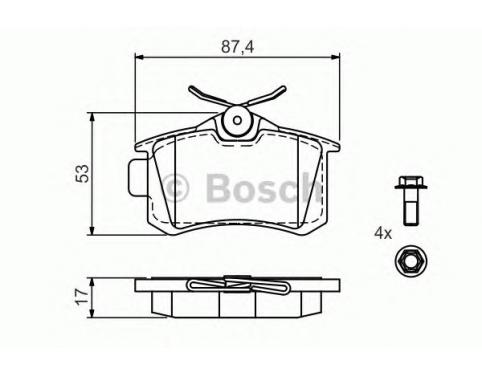 Disc brake pad set; rear
