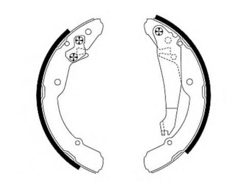 1 SET: BRAKE SHOES WITH LININGS