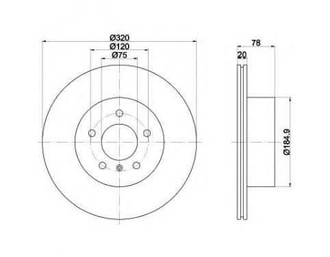 Brake disc, ventilated