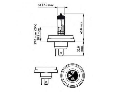 H4 Bulb 12V 100/90W (Single Bulb)