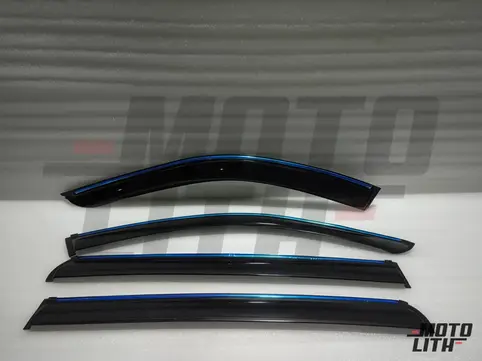 Door Visor with Chrome Strip (Set of 4)