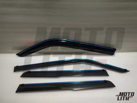 Door Visor with Chrome Strip (Set of 4)