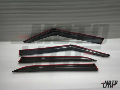 Door Visor with Chrome Strip (Set of 4)