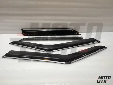 Door Visor with Chrome Strip (Set of 4)