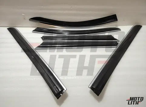 Door Visor with Chrome Strip (Set of 6)