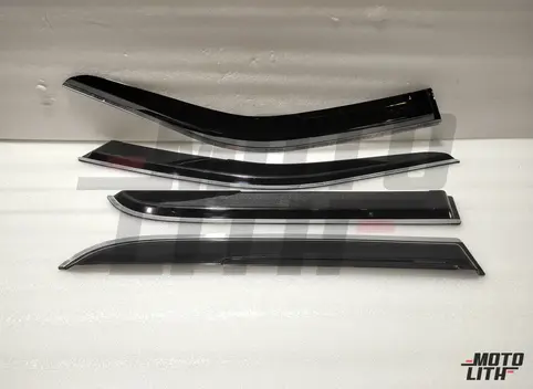 Door Visor with Chrome Strip (Set of 4)