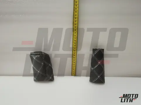 PU Leather Gear Shift Knob and Handbrake Cover Set-Black and White