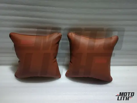 Car Pillow Back Rest Cushion Leather - Tan (Set of 2)