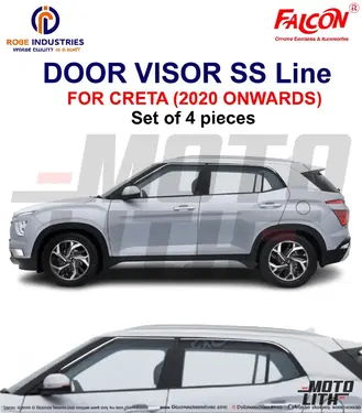 Door Visor with Chrome Line (Set of 4)