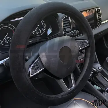 15 Inch - Universal Steering Wheel Cover (Black)