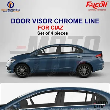 Door Visor with Chrome Line (Set of 4)