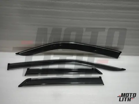 Door Visor with Chrome Strip (Set of 4)